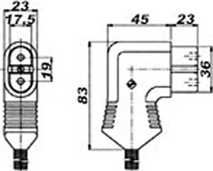 Рис.1. Схема габаритных размеров термостойкого разъема (ZA 729 Si) - TX1006